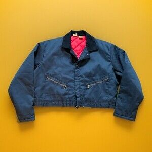 Vintage Custom Cropped Big Ben Mechanics Work Jacket Men's Large USA Navy
